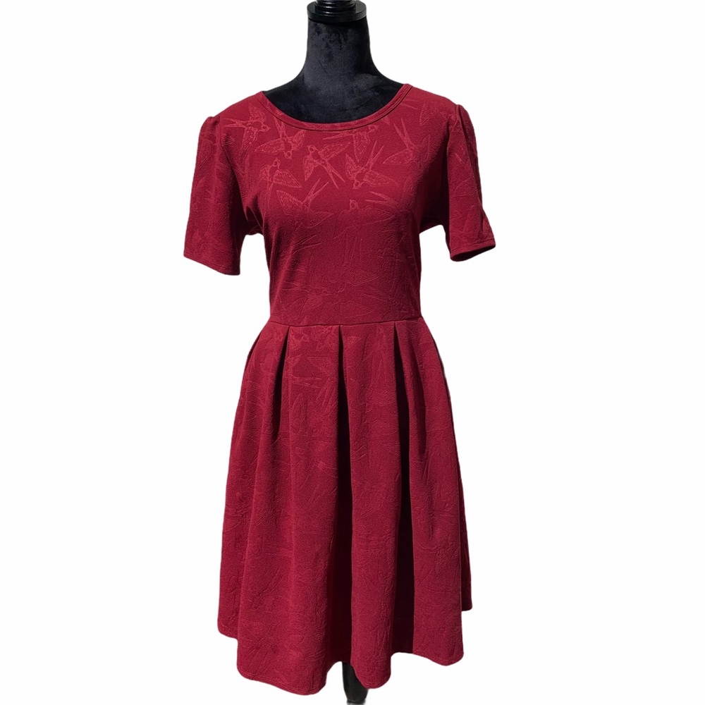 Burgundy LuLaRoe Amelia Sparrow Dress
